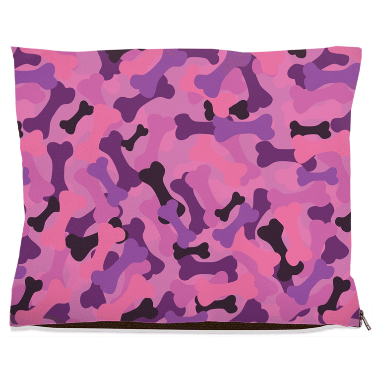 Bone Camo Pink Dog Bed – Stylish Indoor & Outdoor Pet Bed in Multiple Sizes - The Max & Rex Collection