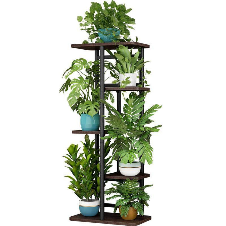 Plant Stand 5 Tier 6 Potted Indoor Plant Shelf Multiple Stands for Garden Corner Balcony Living Room 14.17 X 9 X 37 Inch - The Max & Rex Collection