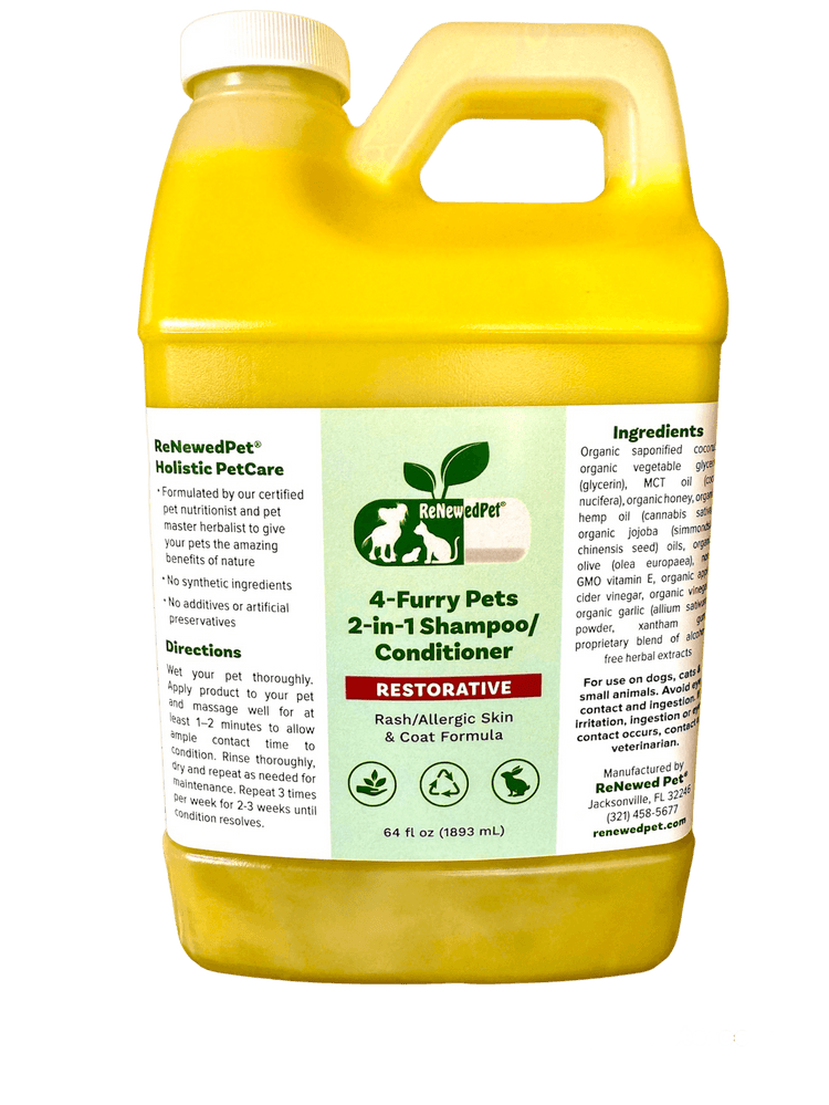 4-FURRY PETS 2-IN-1 * RESTORATIVE SHAMPOO & CONDITIONER - The Max & Rex Collection