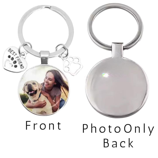 Keychain: pet portrait custom gift rainbow bridge memorial