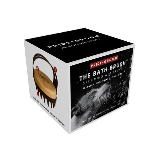 THE BATH BRUSH Dual-Use Silicone Grooming Brush β De-Shedding, Massaging & Waterproof Tool for Dogs