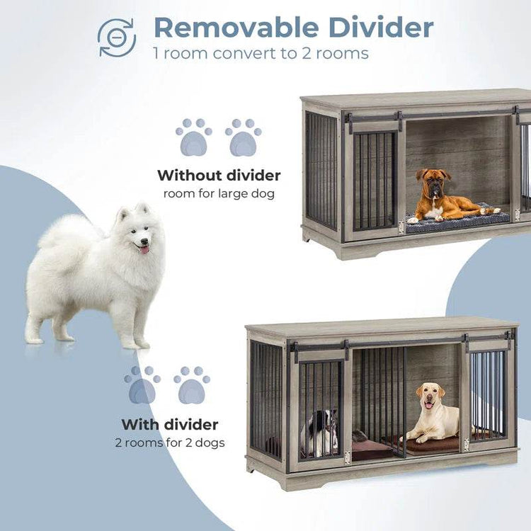 Furniture Style Pet Crate with 2 Sliding Doors - The Max & Rex Collection