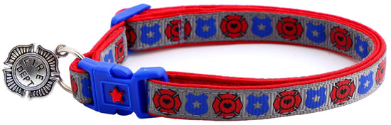 Fire & Police Badges Cat Collar β Breakaway Safety Collar for Cats & Kittens - The Max & Rex Collection