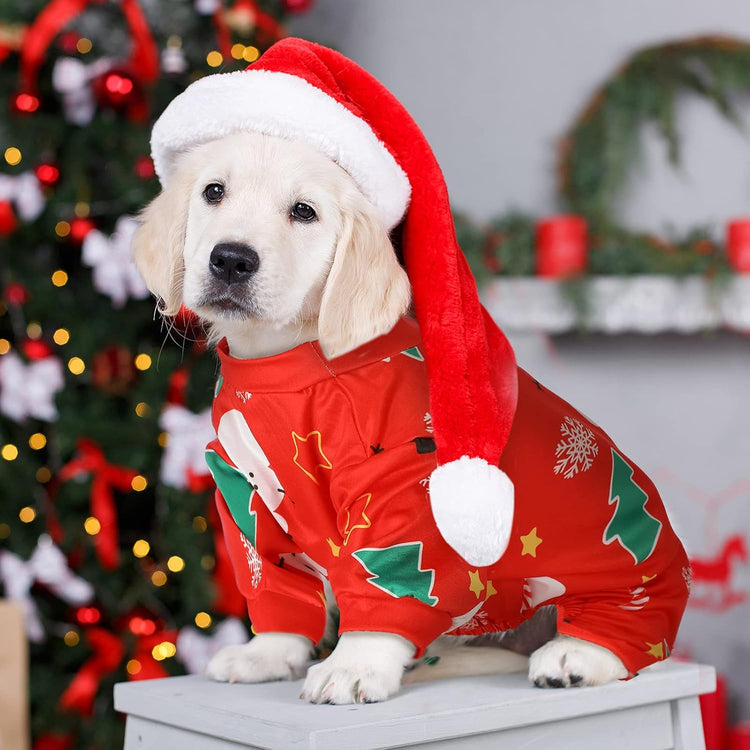 3 Pieces Christmas Dog Pajamas Dog Jumpsuit Santa Snowman Pet Clothes Christmas Pet Pajamas Holiday Costume Jumpsuit for Puppy Cat(Snowman Pattern,M (Fit 5.5-7.7Lbs))