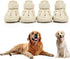 Dog Shoes, Dog Sandals for Hot Pavement, Non-Slip Waterproof Dog Booties for Winter Snowy Day and Summer, Adjustable Straps Easy-Clean Beach Outdoor Pet Boots Rugged Sole-4Pcs Beige