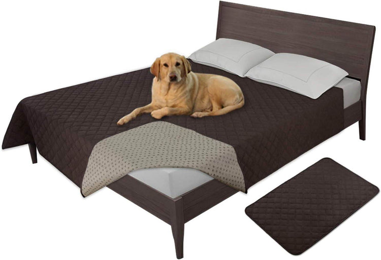 Easy-Going 100% Waterproof Dog Bed Cover Washable Couch Cover Non-Slip Sofa Cover Leakproof Blanket Furniture Protector Cover Reusable Incontinence Bed Underpads for Pets Kids Dog Cat(68X82 In,Gray) - The Max & Rex Collection