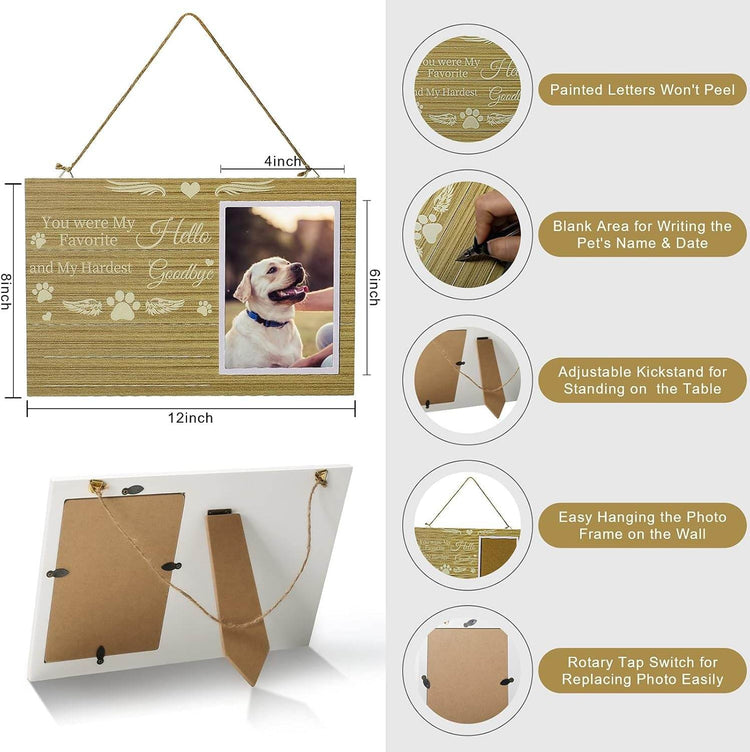 Pet Memorial Gifts Set Including Cat/Dog Memorial Picture Frame, Urn Necklace for Ashes for Women/Men and Pet Urns for Dog Ashes Small 3Pcs/2Pcs, as Dog Memorial Gifts/Pet Loss Gifts - The Max & Rex Collection