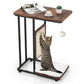 Modern C-Shaped Cat Side Table with Scratching Board - The Max & Rex Collection