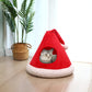 NIBESSER Cat Bed Christmas Tree Cat Tent House Self-Warming 2 in 1 Removable Comfortable Triangle Pet Teepee Xmas Dog Cave in Winter (Green)