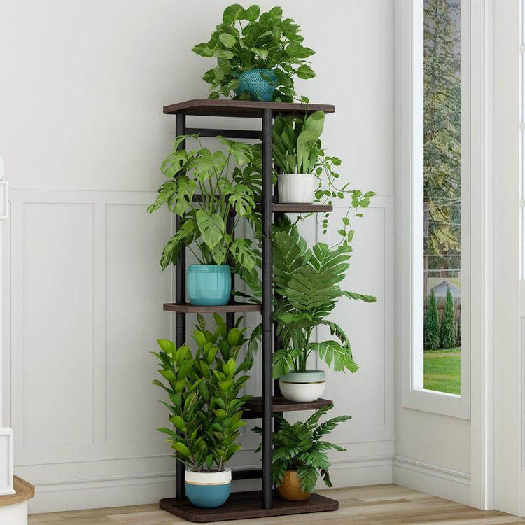Plant Stand 5 Tier 6 Potted Indoor Plant Shelf Multiple Stands for Garden Corner Balcony Living Room 14.17 X 9 X 37 Inch - The Max & Rex Collection