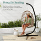 Metal Hanging Hammock C-Stand - Offset Base, Weather-Resistant, Black - The Max & Rex Collection