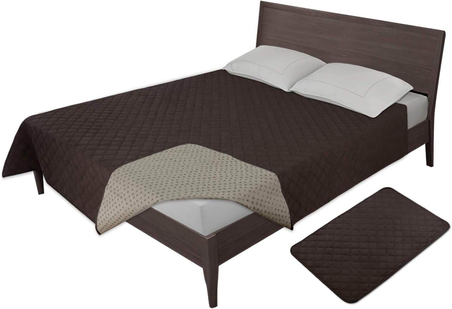 Easy-Going 100% Waterproof Dog Bed Cover Washable Couch Cover Non-Slip Sofa Cover Leakproof Blanket Furniture Protector Cover Reusable Incontinence Bed Underpads for Pets Kids Dog Cat(68X82 In,Gray) - The Max & Rex Collection