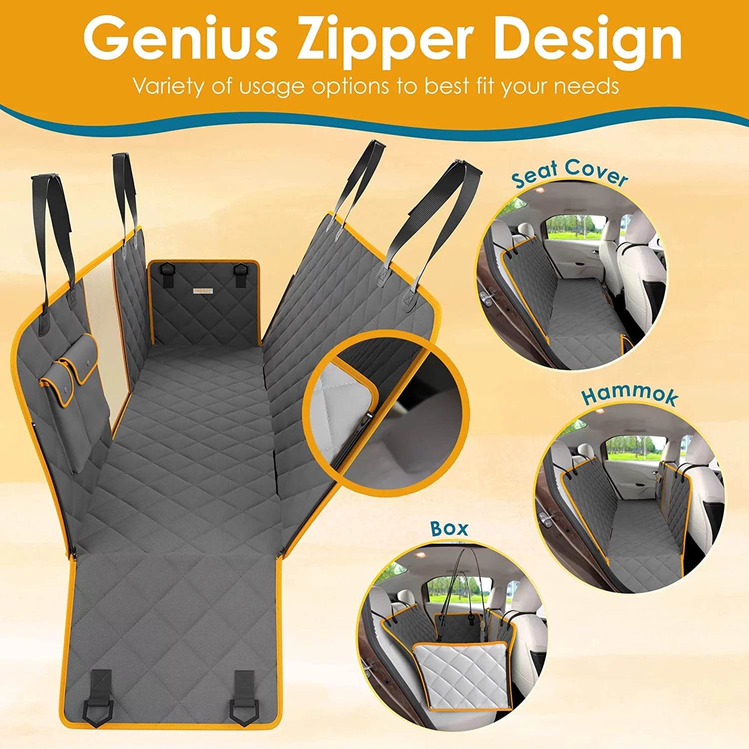 Dog Seat Cover – Waterproof & Nonslip Hammock for Dogs with Mesh Window & Seat Belt - The Max & Rex Collection