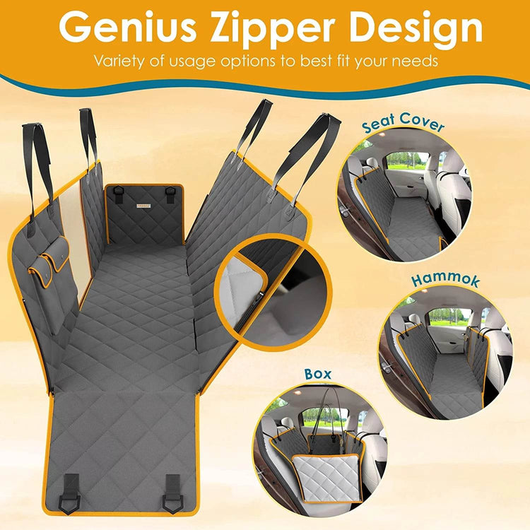 Dog Seat Cover – Waterproof & Nonslip Hammock for Dogs with Mesh Window & Seat Belt - The Max & Rex Collection