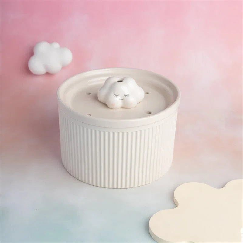 Cloud Cat Water Fountain Cat Water Bowl, Electric Cat Water Drinking Dispenser for Cats Indoor, Easy Clean