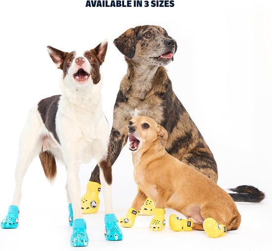 Glow-in-the-dark indoor dog boots 4-pack in aqua — non-slip dog shoes for large dogs by Max & Rex