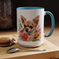Chihuahua Floral Mug | 15oz Coffee Mug for Dog Lovers
