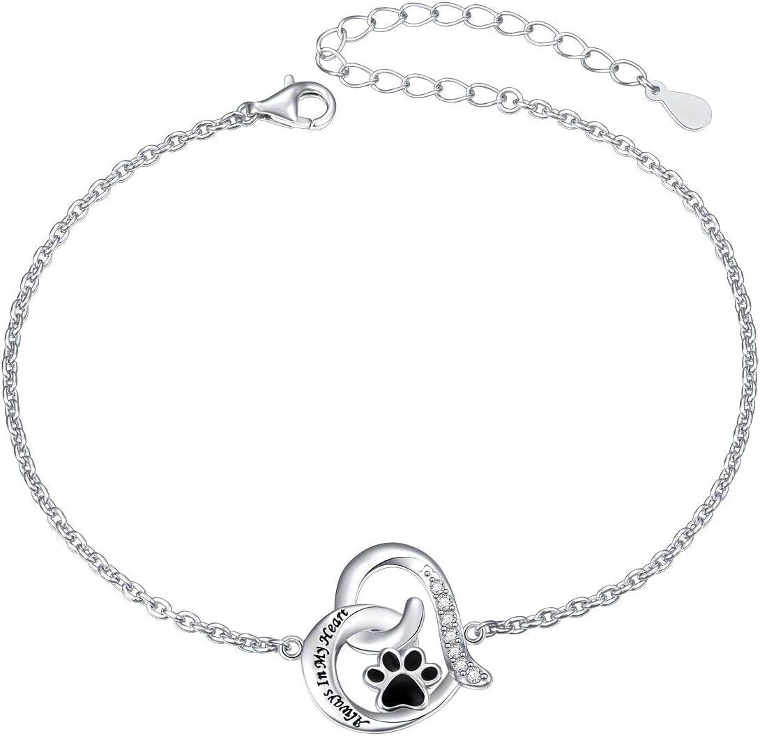Always in My Heart Paw Print Necklace – Pet Memorial Gift - The Max & Rex Collection