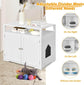PETSITE Litter Box Enclosure, Cat Litter Box Furniture Hidden with Shelf for Large Cats, Modern Wood Pet Crate Cat Washroom Cabinet End Table, White - The Max & Rex Collection