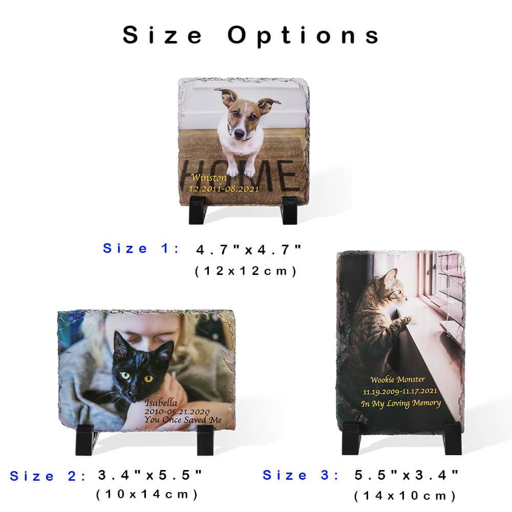 Custom Pet Memorial Photo Slate - Personalized Engraved Stone Keepsake with Stand - The Max & Rex Collection