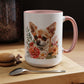 Chihuahua Floral Mug | 15oz Coffee Mug for Dog Lovers