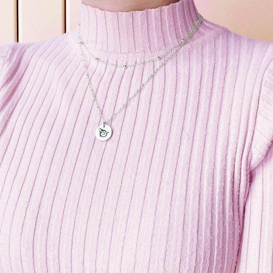 Custom Pet Portrait Layered Necklace - Multi-Strand Stainless Steel with Engraved Name - The Max & Rex Collection