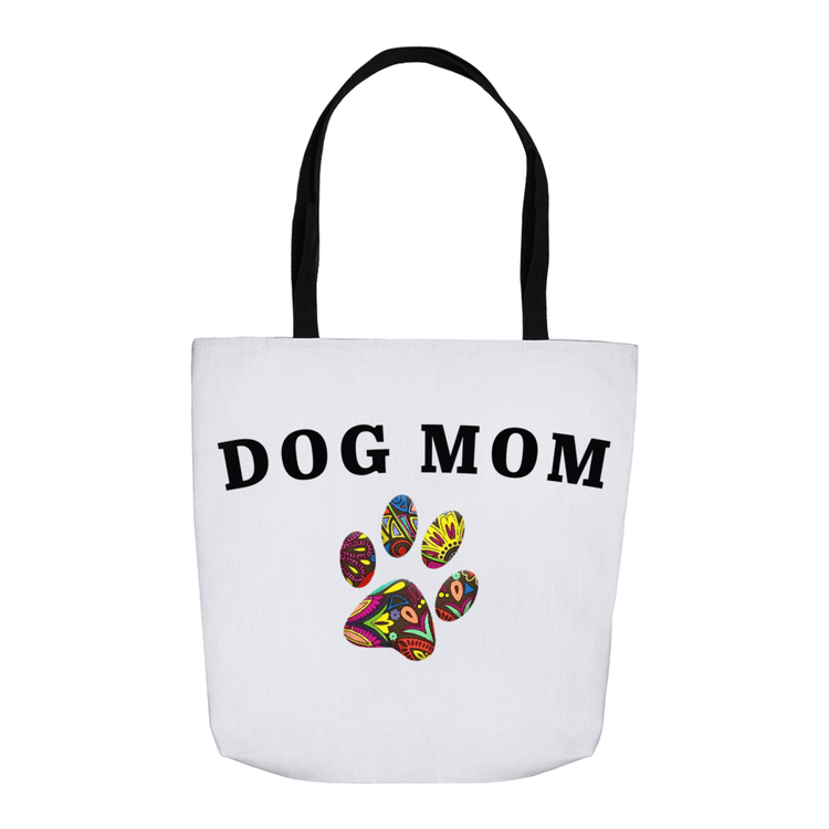 Dog Mom Tote Bag – Colorful Paw Print Design | Reusable Everyday Tote - The Max & Rex Collection