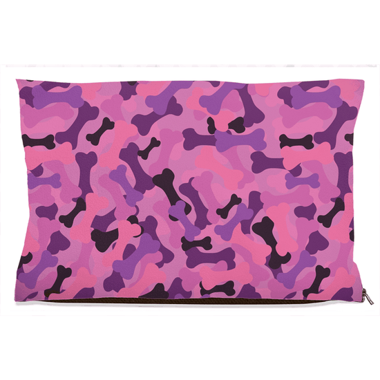 Bone Camo Pink Dog Bed – Stylish Indoor & Outdoor Pet Bed in Multiple Sizes - The Max & Rex Collection