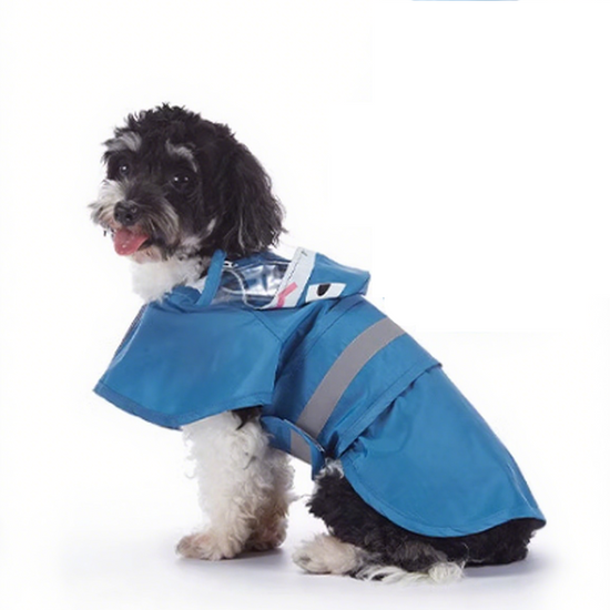 Milou & Lumi Waterproof Raincoat with Hood – Blue Shark