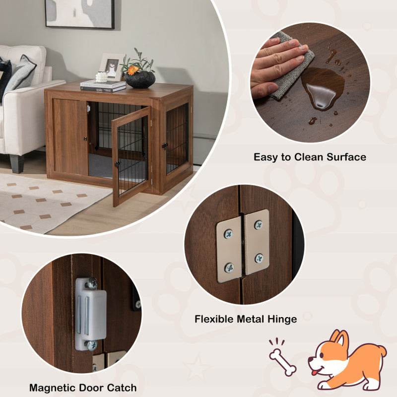 Furniture Dog Crate with Cushion and Double Doors - The Max & Rex Collection