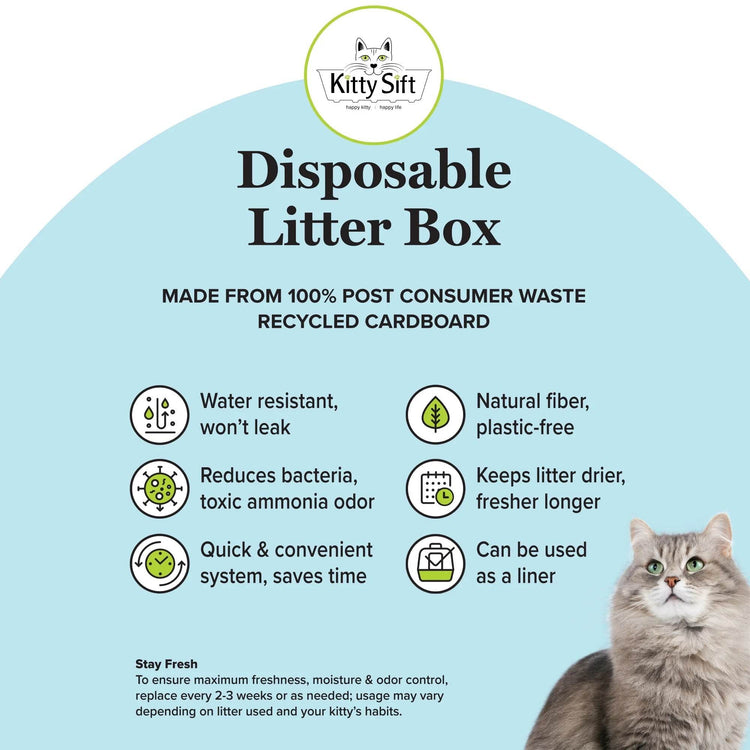 Eco-Friendly Disposable Litter Box Large (Pack of 6) - The Max & Rex Collection