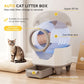 Self Cleaning Litter Box, 90 L Automatic Cat Litter Box for Multiple Cats with Safety Protection/App Control/Mat/1 Roll Garbage Bags