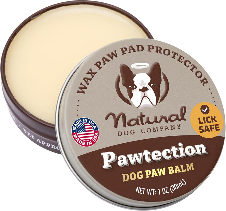 Natural Dog Company Pawtection Balm for Dogs, Dog Paw Protector, Moisturizing Dog Paw Balm for Dry, Cracked Pad, Protects Paw from Extreme Weather, Paw Lotion for Allergies & Itching (0.15 Oz Stick)