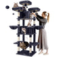 CT81F Big Cat Tower for Indoor Cats, XXL Cat Tree with Scratching Post, Hammock, Perches, Condos, and Hanging Baskets for Multiple Adult Cats