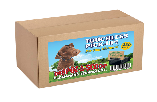 Dispoz-A-Scoop® 250-Pack System – Sanitary No-Touch Waste Scoopers for Dogs