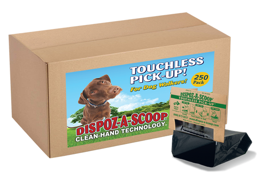Dispoz-A-Scoop® 250-Pack System – Sanitary No-Touch Waste Scoopers for Dogs