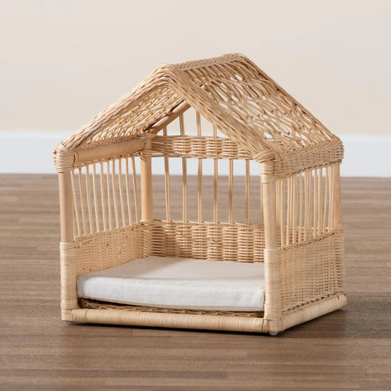 Helge Baxton Studio Pieta Modern Bohemian Natural Brown Rattan Pet Bed