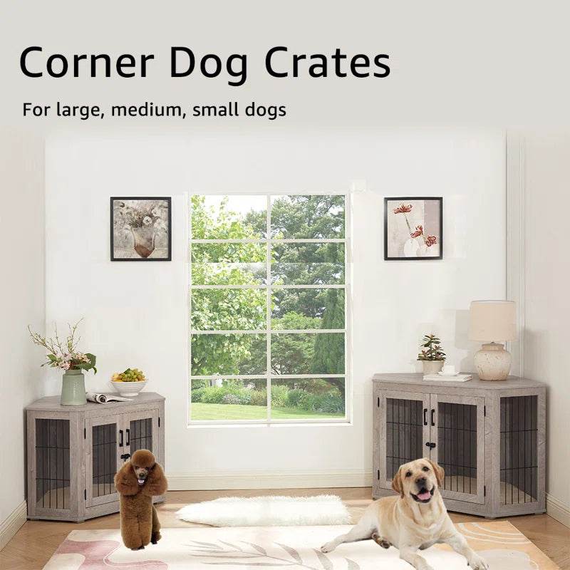 Dereham Furniture Corner Dog Crate with Cushion - The Max & Rex Collection
