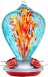 Muse Garden 34oz Blown Glass Hanging Hummingbird Feeder - The Max & Rex Collection