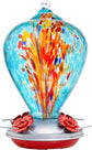 Muse Garden 34oz Blown Glass Hanging Hummingbird Feeder - The Max & Rex Collection