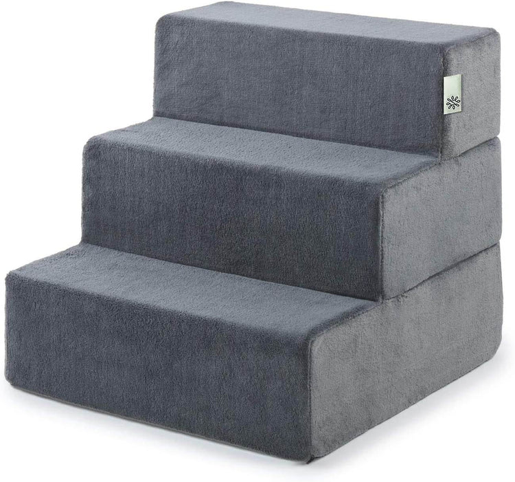 ZINUS Easy Pet Stairs, Pet Ramp, Pet Ladder, Medium, Charcoal - The Max & Rex Collection
