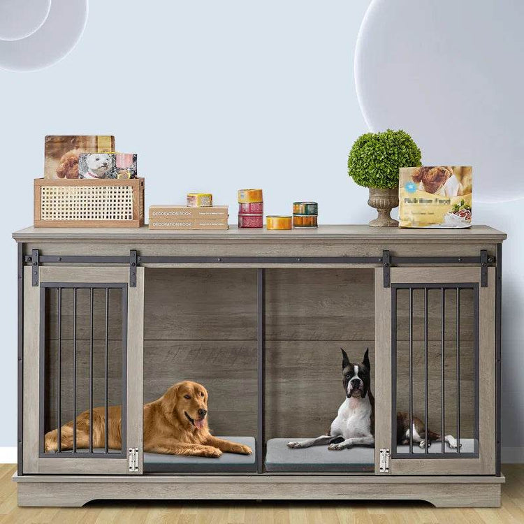 Furniture Style Pet Crate with 2 Sliding Doors - The Max & Rex Collection