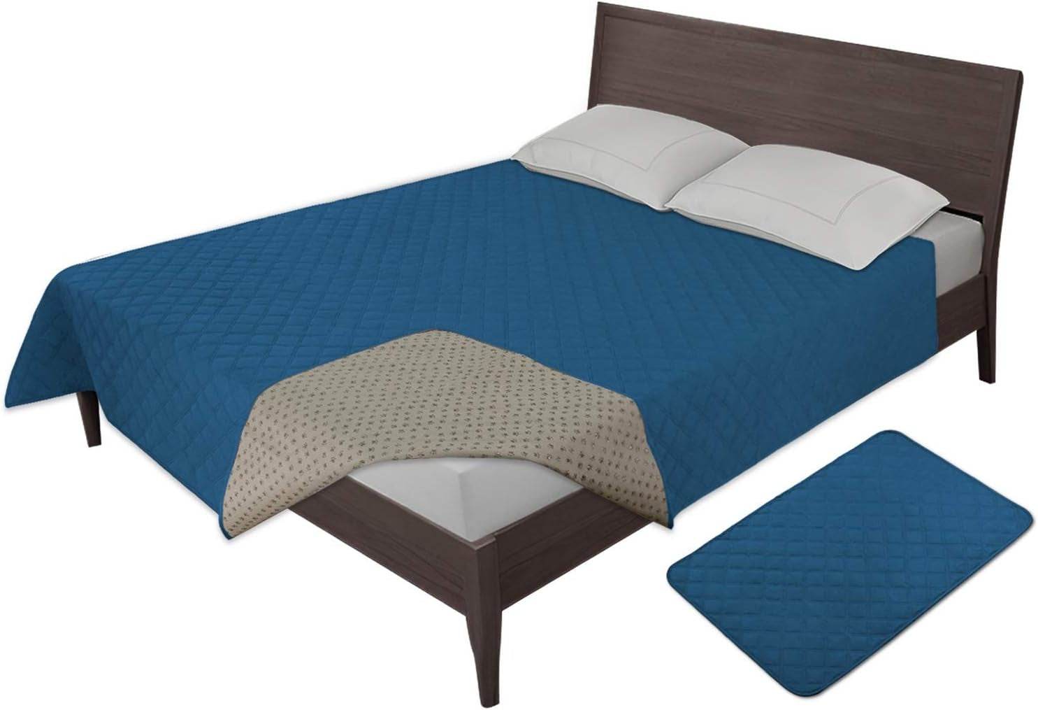 Easy-Going 100% Waterproof Dog Bed Cover Washable Couch Cover Non-Slip Sofa Cover Leakproof Blanket Furniture Protector Cover Reusable Incontinence Bed Underpads for Pets Kids Dog Cat(68X82 In,Gray) - The Max & Rex Collection