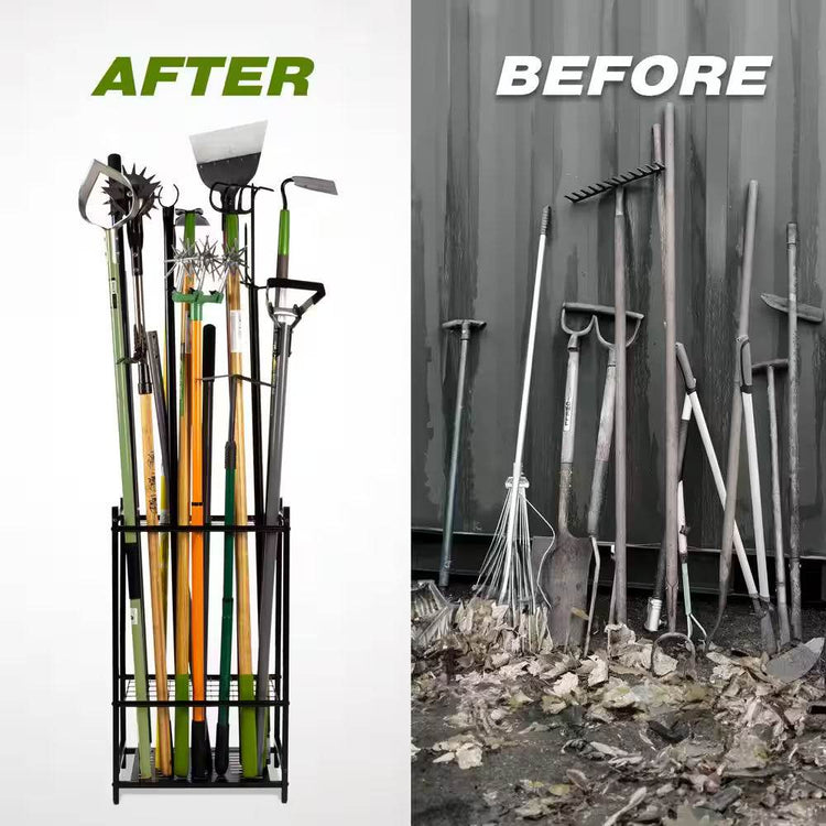 3-Tier Garden Tool Organizer for Garage Organization up to 35 Long-Handled Tools/Rakes/Brooms - The Max & Rex Collection