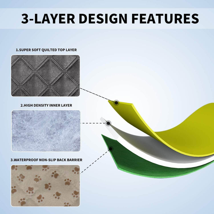 Easy-Going 100% Waterproof Dog Bed Cover Washable Couch Cover Non-Slip Sofa Cover Leakproof Blanket Furniture Protector Cover Reusable Incontinence Bed Underpads for Pets Kids Dog Cat(68X82 In,Gray) - The Max & Rex Collection