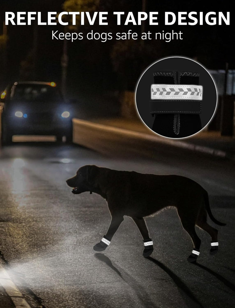 SCENEREAL Dog Shoes for Hot Pavement for Large Medium, Summer Mesh Breathable Dogs Boots & Paw Protectors for Hardwood Floors Indoor Outdoor Walking, anti Slip Waterproof Sole, Black Size 5