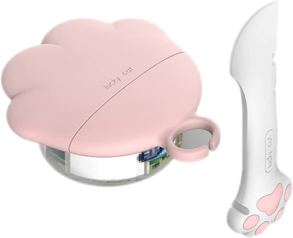 Dog Food Lids & Spoons, Can Opener Set with Cover, Cat & Dog Food Accessories, Manual Can Opener (White)