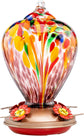 Muse Garden 34oz Blown Glass Hanging Hummingbird Feeder - The Max & Rex Collection