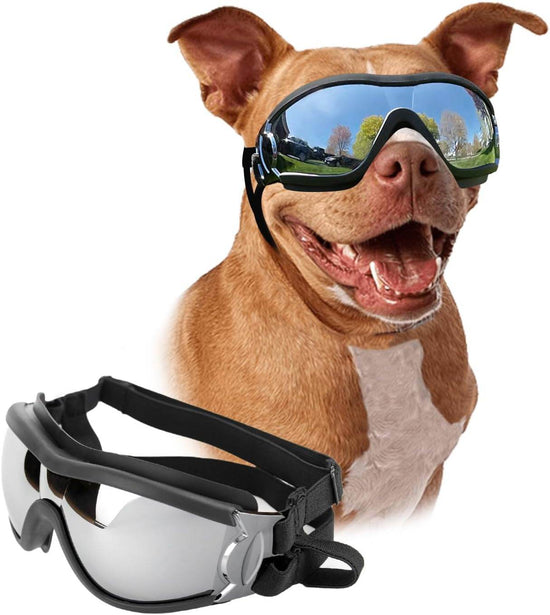 PETLESO Dog Goggles Large Breed, Large Dog Sunglasses Eye Protection for Dogs Windproof Goggles for Medium Large Dog Riding Biking Driving, Black - The Max & Rex Collection