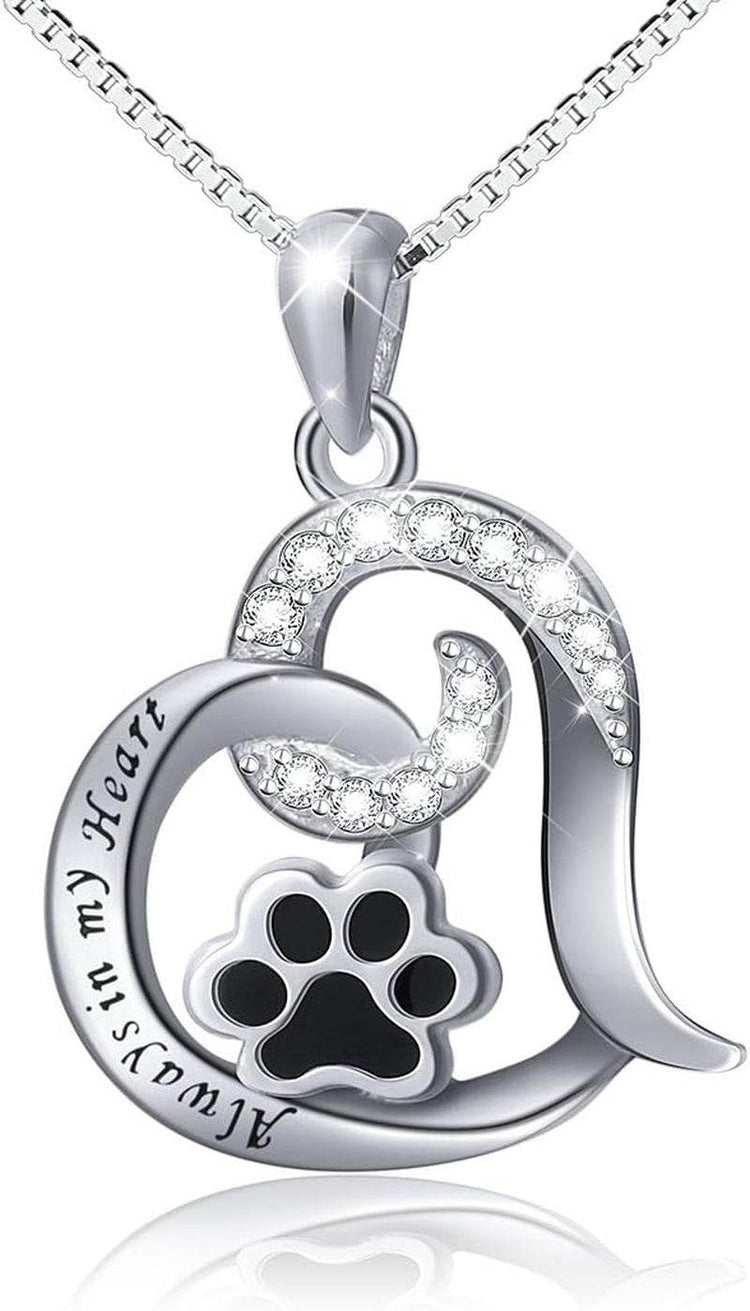 Always in My Heart Paw Print Necklace – Pet Memorial Gift - The Max & Rex Collection